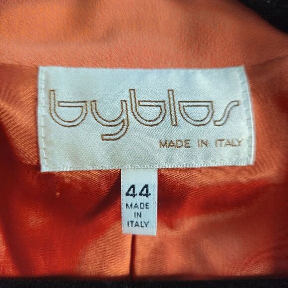Vintage Byblos Italian Burnt Orange Tailored Open Front '80s Skirt Suit Set 44/8 - Picture 11 of 15